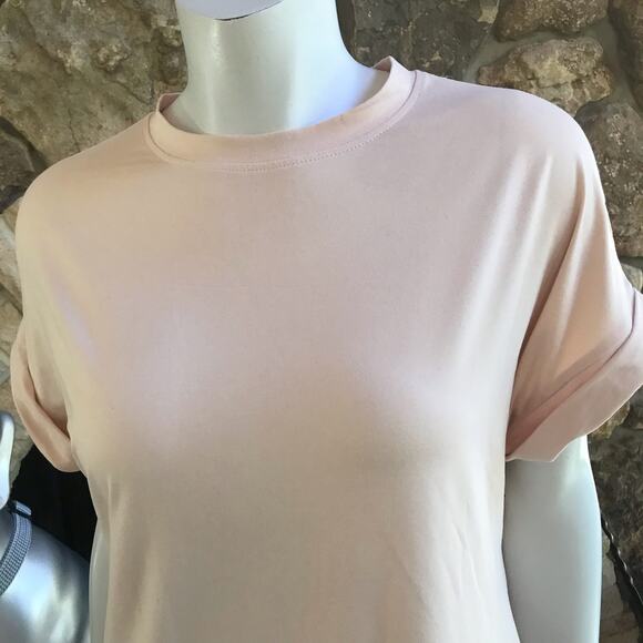 SHEIN Cream Short Sleeve Cuffed Soft Dress Women's Size Medium - Picture 4 of 6